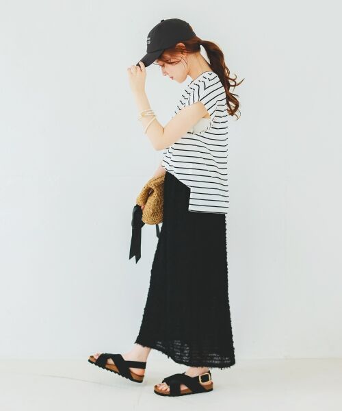 le.coeur blanc / ルクールブラン カットソー | ロゴボーダーフレンチスリーブカットソー | 詳細15