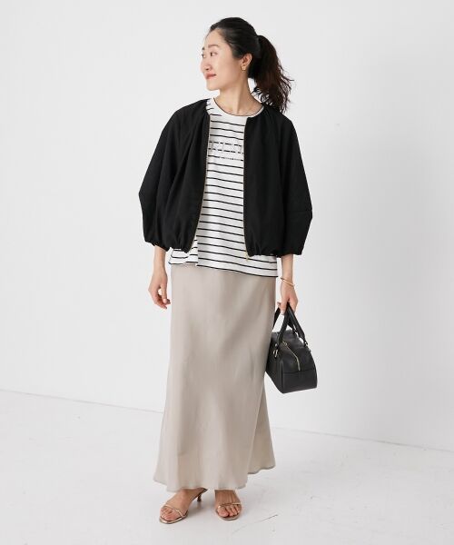 le.coeur blanc / ルクールブラン カットソー | ロゴボーダーフレンチスリーブカットソー | 詳細18