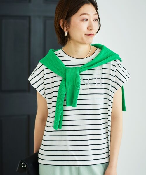 le.coeur blanc / ルクールブラン カットソー | ロゴボーダーフレンチスリーブカットソー | 詳細2