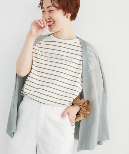 le.coeur blanc / ルクールブラン カットソー | ロゴボーダーフレンチスリーブカットソー | 詳細22