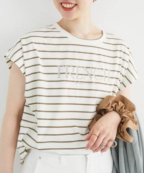 le.coeur blanc / ルクールブラン カットソー | ロゴボーダーフレンチスリーブカットソー | 詳細24