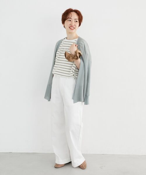 le.coeur blanc / ルクールブラン カットソー | ロゴボーダーフレンチスリーブカットソー | 詳細25