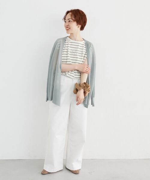 le.coeur blanc / ルクールブラン カットソー | ロゴボーダーフレンチスリーブカットソー | 詳細26