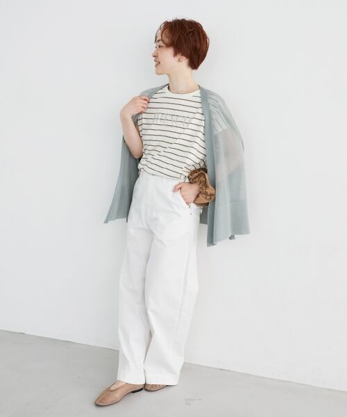 le.coeur blanc / ルクールブラン カットソー | ロゴボーダーフレンチスリーブカットソー | 詳細27