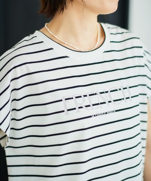 le.coeur blanc / ルクールブラン カットソー | ロゴボーダーフレンチスリーブカットソー | 詳細7