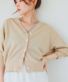 le.coeur blanc / ルクールブラン カーディガン・ボレロ | 《手洗い可能》シアーワイドリブラメVカーディガン