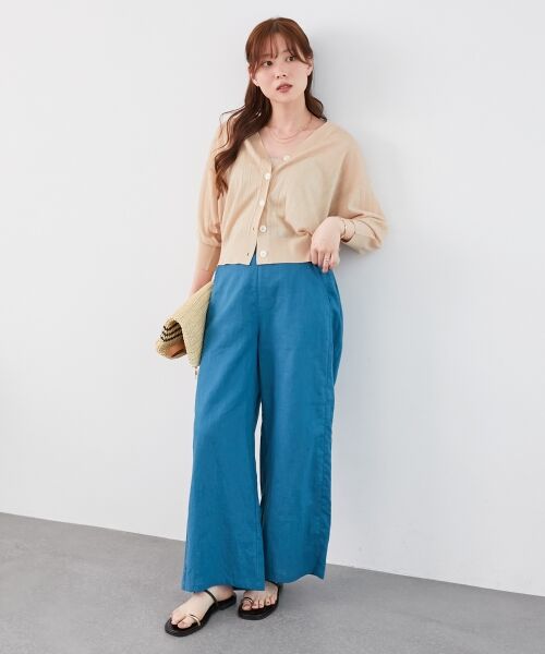 le.coeur blanc / ルクールブラン カーディガン・ボレロ | 《手洗い可能》シアーワイドリブラメVカーディガン | 詳細15