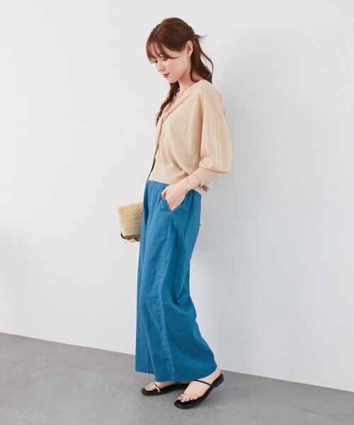 le.coeur blanc / ルクールブラン カーディガン・ボレロ | 《手洗い可能》シアーワイドリブラメVカーディガン | 詳細17