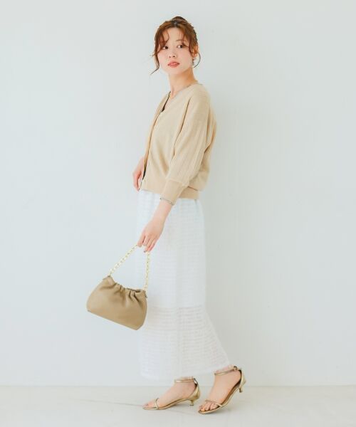 le.coeur blanc / ルクールブラン カーディガン・ボレロ | 《手洗い可能》シアーワイドリブラメVカーディガン | 詳細22