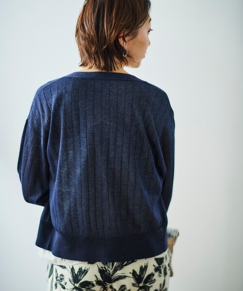 le.coeur blanc / ルクールブラン カーディガン・ボレロ | 《手洗い可能》シアーワイドリブラメVカーディガン | 詳細27