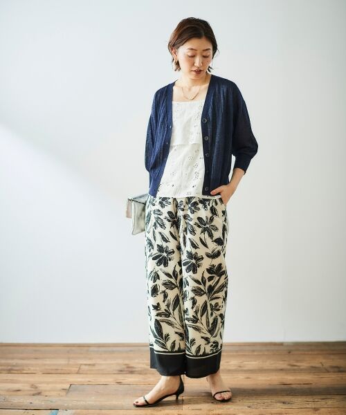 le.coeur blanc / ルクールブラン カーディガン・ボレロ | 《手洗い可能》シアーワイドリブラメVカーディガン | 詳細29