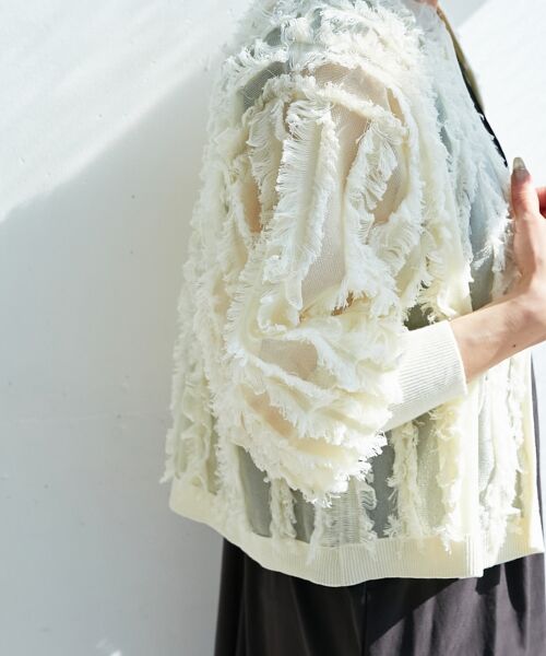 le.coeur blanc / ルクールブラン カーディガン・ボレロ | フリンジニットカーディガン | 詳細17