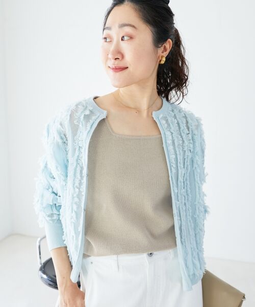 le.coeur blanc / ルクールブラン カーディガン・ボレロ | フリンジニットカーディガン | 詳細3