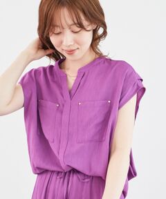 le.coeur blanc / ルクールブラン シャツ・ブラウス | 《手洗い可能》リネンライクフロントポケットシャツ