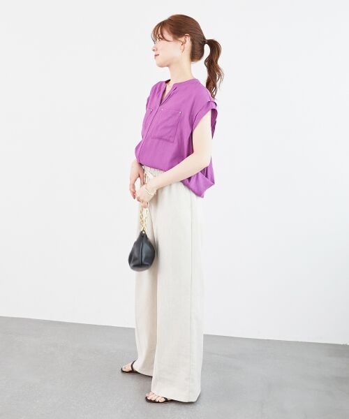 le.coeur blanc / ルクールブラン シャツ・ブラウス | 《手洗い可能》リネンライクフロントポケットシャツ | 詳細26