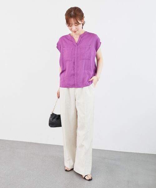 le.coeur blanc / ルクールブラン シャツ・ブラウス | 《手洗い可能》リネンライクフロントポケットシャツ | 詳細28