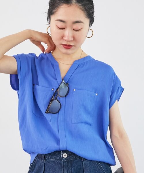 le.coeur blanc / ルクールブラン シャツ・ブラウス | 《手洗い可能》リネンライクフロントポケットシャツ | 詳細3