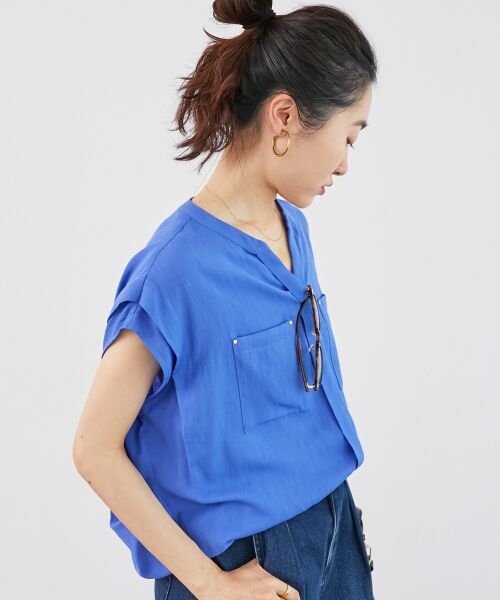 le.coeur blanc / ルクールブラン シャツ・ブラウス | 《手洗い可能》リネンライクフロントポケットシャツ | 詳細6