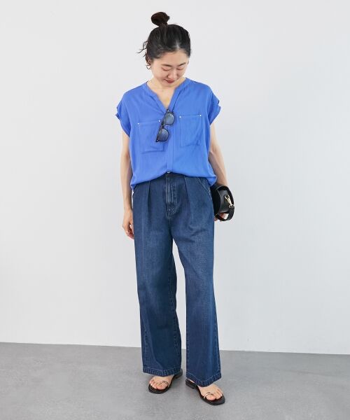 le.coeur blanc / ルクールブラン シャツ・ブラウス | 《手洗い可能》リネンライクフロントポケットシャツ | 詳細9