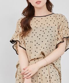 le.coeur blanc / ルクールブラン シャツ・ブラウス | リネンライクスラブドットギャザーブラウス