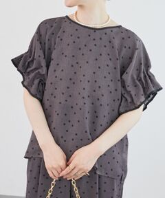 le.coeur blanc / ルクールブラン シャツ・ブラウス | リネンライクスラブドットギャザーブラウス