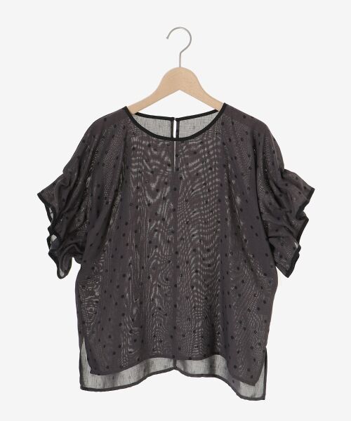 le.coeur blanc / ルクールブラン シャツ・ブラウス | リネンライクスラブドットギャザーブラウス | 詳細1