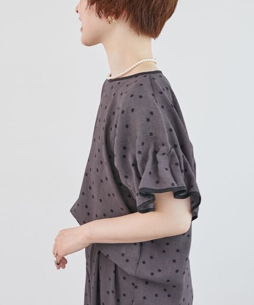 le.coeur blanc / ルクールブラン シャツ・ブラウス | リネンライクスラブドットギャザーブラウス | 詳細4