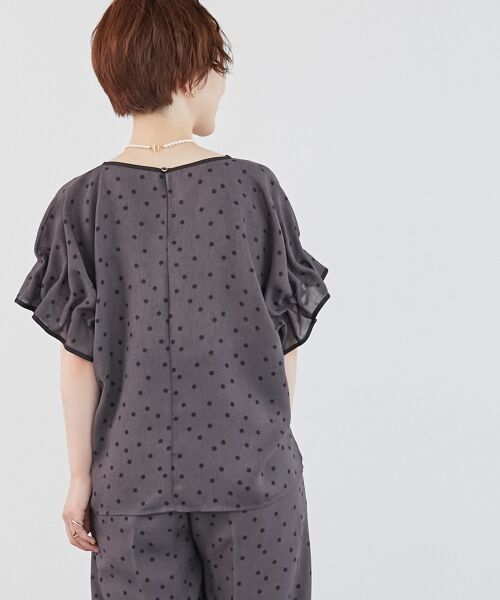 le.coeur blanc / ルクールブラン シャツ・ブラウス | リネンライクスラブドットギャザーブラウス | 詳細6