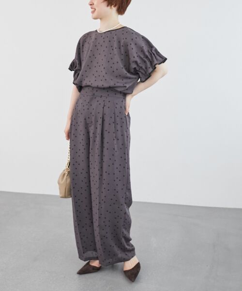 le.coeur blanc / ルクールブラン シャツ・ブラウス | リネンライクスラブドットギャザーブラウス | 詳細8