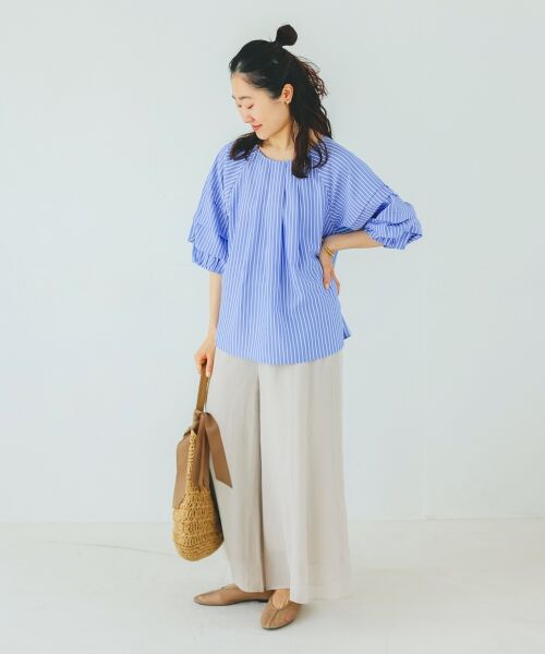 le.coeur blanc / ルクールブラン シャツ・ブラウス | ストライプタックスリーブブラウス | 詳細13