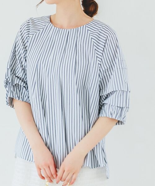 le.coeur blanc / ルクールブラン シャツ・ブラウス | ストライプタックスリーブブラウス | 詳細17