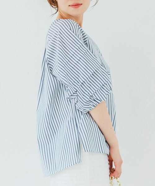 le.coeur blanc / ルクールブラン シャツ・ブラウス | ストライプタックスリーブブラウス | 詳細18
