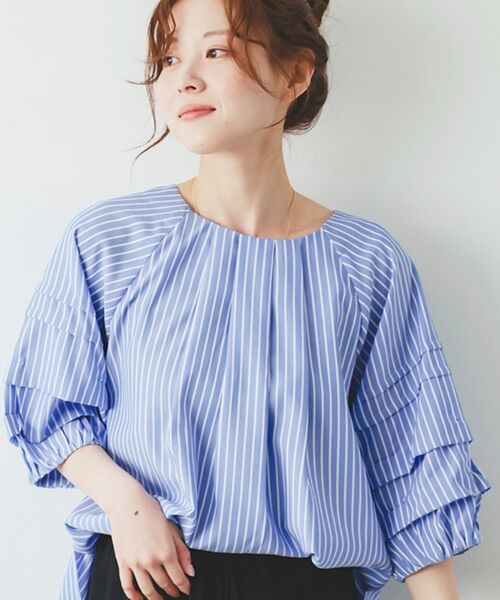 le.coeur blanc / ルクールブラン シャツ・ブラウス | ストライプタックスリーブブラウス | 詳細2