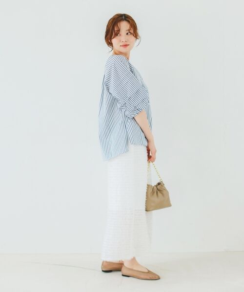 le.coeur blanc / ルクールブラン シャツ・ブラウス | ストライプタックスリーブブラウス | 詳細22