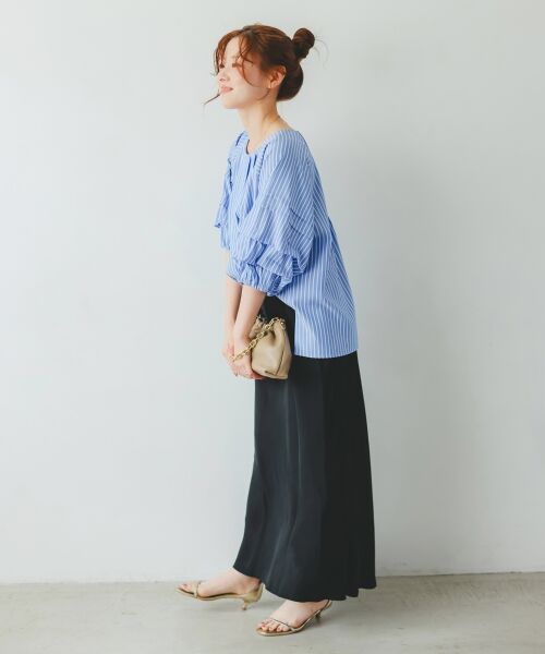 le.coeur blanc / ルクールブラン シャツ・ブラウス | ストライプタックスリーブブラウス | 詳細7