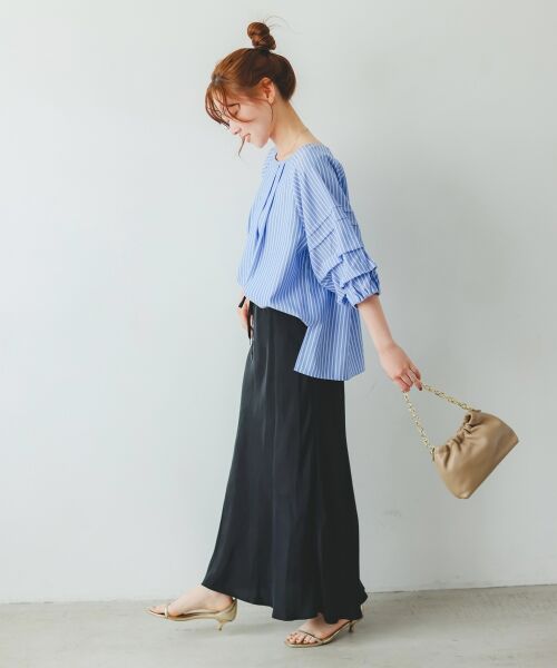 le.coeur blanc / ルクールブラン シャツ・ブラウス | ストライプタックスリーブブラウス | 詳細8