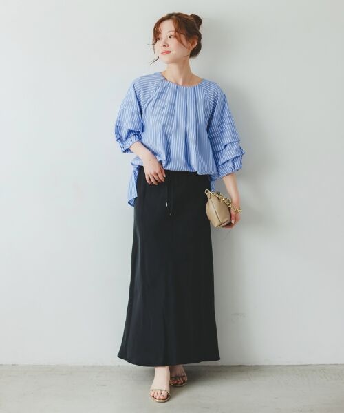 le.coeur blanc / ルクールブラン シャツ・ブラウス | ストライプタックスリーブブラウス | 詳細9