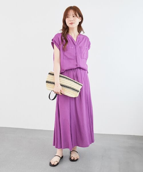 le.coeur blanc / ルクールブラン ロング・マキシ丈スカート | 《リラクシーな履き心地》リネンライクマーメイドスカート | 詳細2