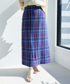 le.coeur blanc / ルクールブラン ロング・マキシ丈スカート | カラミチェックストレートスカート