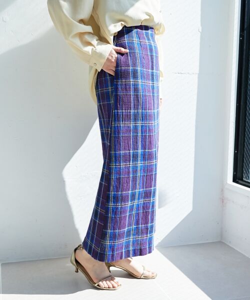 le.coeur blanc / ルクールブラン ロング・マキシ丈スカート | カラミチェックストレートスカート | 詳細10
