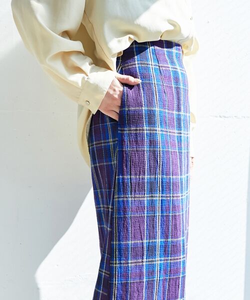 le.coeur blanc / ルクールブラン ロング・マキシ丈スカート | カラミチェックストレートスカート | 詳細11