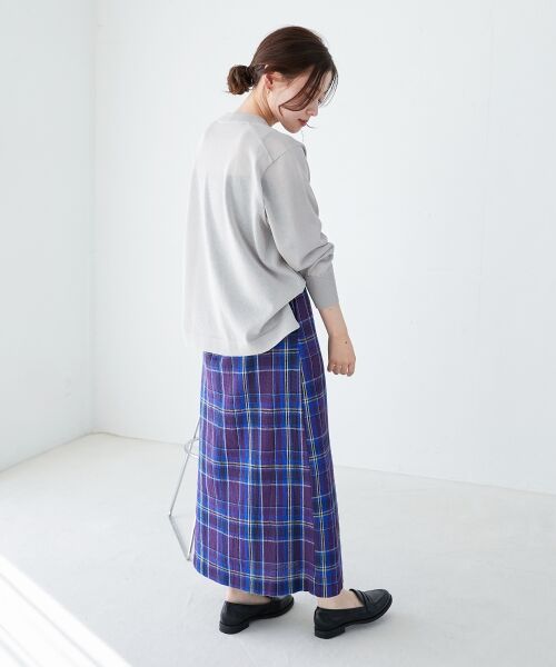 le.coeur blanc / ルクールブラン ロング・マキシ丈スカート | カラミチェックストレートスカート | 詳細14