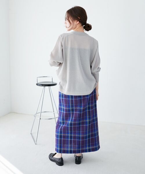 le.coeur blanc / ルクールブラン ロング・マキシ丈スカート | カラミチェックストレートスカート | 詳細15