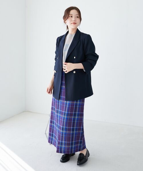 le.coeur blanc / ルクールブラン ロング・マキシ丈スカート | カラミチェックストレートスカート | 詳細17