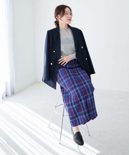 le.coeur blanc / ルクールブラン ロング・マキシ丈スカート | カラミチェックストレートスカート | 詳細18