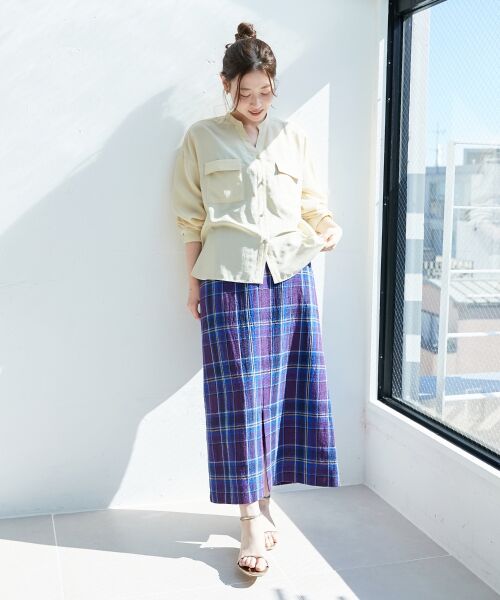 le.coeur blanc / ルクールブラン ロング・マキシ丈スカート | カラミチェックストレートスカート | 詳細2