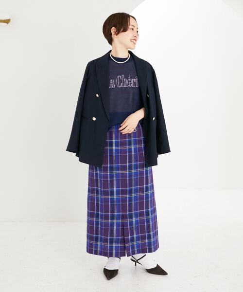 le.coeur blanc / ルクールブラン ロング・マキシ丈スカート | カラミチェックストレートスカート | 詳細21