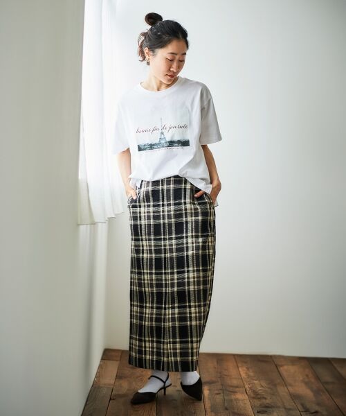 le.coeur blanc / ルクールブラン ロング・マキシ丈スカート | カラミチェックストレートスカート | 詳細27