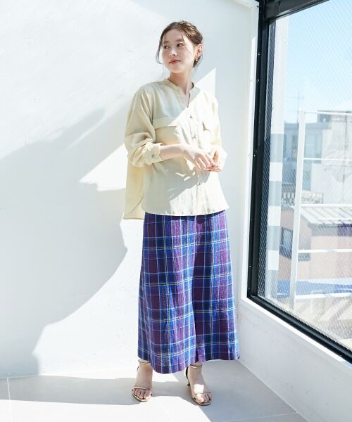 le.coeur blanc / ルクールブラン ロング・マキシ丈スカート | カラミチェックストレートスカート | 詳細4