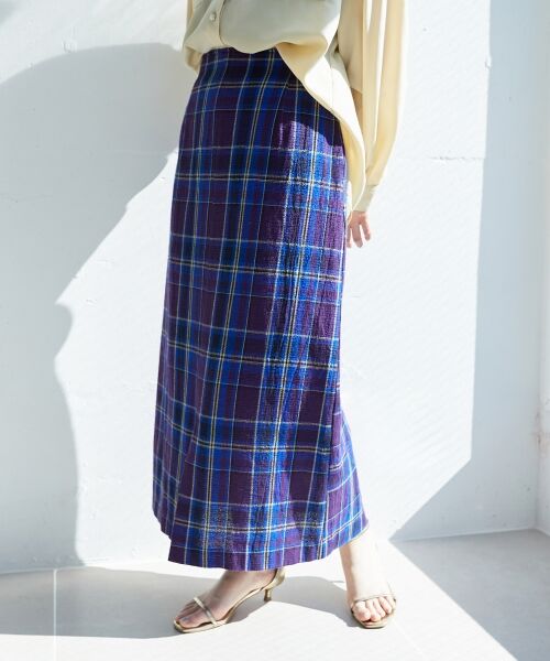 le.coeur blanc / ルクールブラン ロング・マキシ丈スカート | カラミチェックストレートスカート | 詳細7
